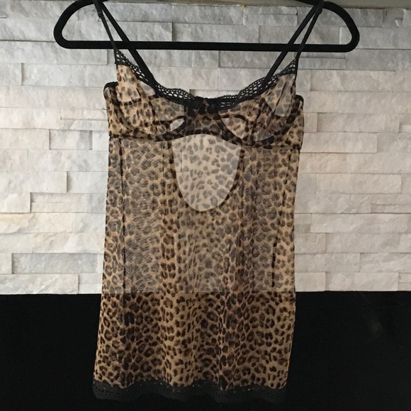 VICTORIAS SECRET LEOPARD CHEMISE SIZE MEDIUM - Picture 6 of 8